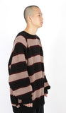 アジョバイアジョ（AJOBYAJO)  Oversized Stripe Sweater [Black]