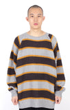 アジョバイアジョ（AJOBYAJO)  Oversized Stripe Sweater [Grey]