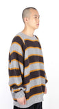 アジョバイアジョ（AJOBYAJO)  Oversized Stripe Sweater [Grey]