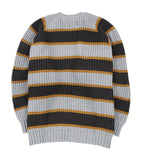 アジョバイアジョ（AJOBYAJO)  Oversized Stripe Sweater [Grey]