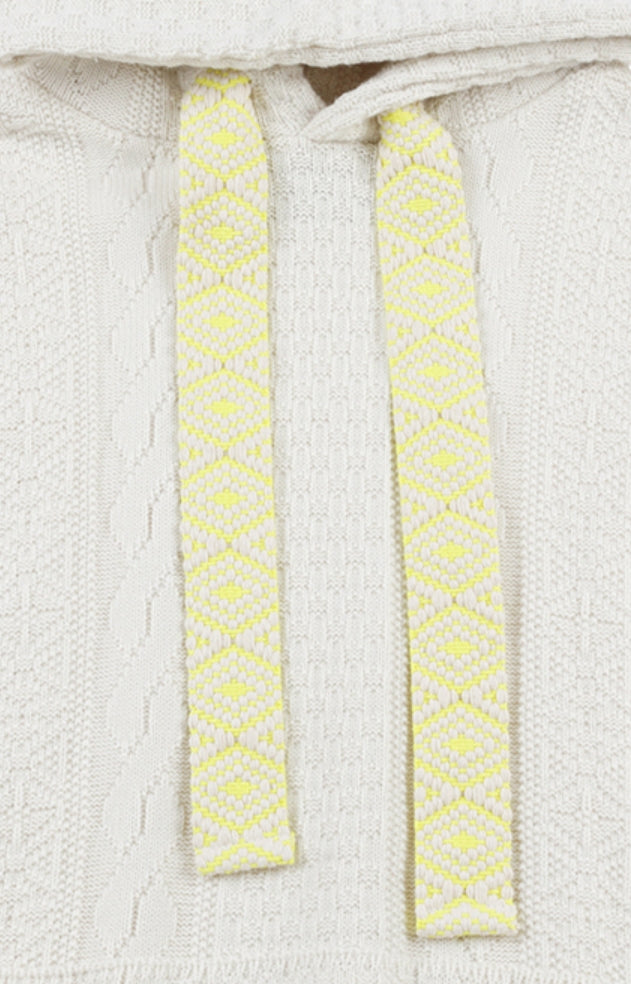 アジョバイアジョ（AJOBYAJO) Oversized Cable Stitch Knit Hoodie [Cream]