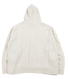 アジョバイアジョ（AJOBYAJO) Oversized Cable Stitch Knit Hoodie [Cream]