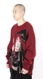 アジョバイアジョ（AJOBYAJO) Oversized SeeSea Wool Knit Sweater [Burgundy]