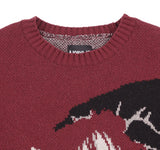 アジョバイアジョ（AJOBYAJO) Oversized SeeSea Wool Knit Sweater [Burgundy]