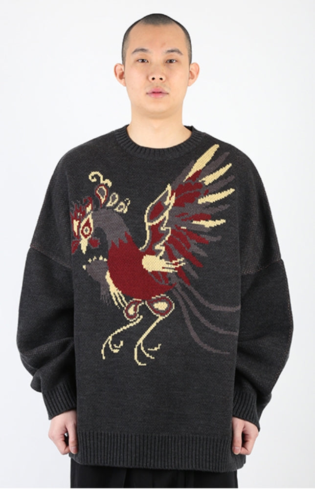 アジョバイアジョ（AJOBYAJO) Phoenix Oversized Knit Sweater [Charcoal]