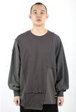 アジョバイアジョ（AJOBYAJO) Oversized Mixed Sweatshirt [Charcoal]