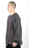 アジョバイアジョ（AJOBYAJO) Oversized Mixed Sweatshirt [Charcoal]