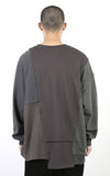 アジョバイアジョ（AJOBYAJO) Oversized Mixed Sweatshirt [Charcoal]