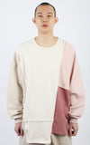 アジョバイアジョ（AJOBYAJO) Oversized Mixed Sweatshirt [Pink]