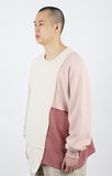 アジョバイアジョ（AJOBYAJO) Oversized Mixed Sweatshirt [Pink]