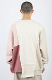 アジョバイアジョ（AJOBYAJO) Oversized Mixed Sweatshirt [Pink]