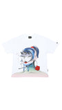 アジョバイアジョ（AJOBYAJO)  [Double Lovers X AJOBYAJO] Perfect Blue Face T-Shirt [White]