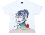 アジョバイアジョ（AJOBYAJO)  [Double Lovers X AJOBYAJO] Perfect Blue Face T-Shirt [White]