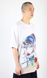 アジョバイアジョ（AJOBYAJO)  [Double Lovers X AJOBYAJO] Perfect Blue Face T-Shirt [White]