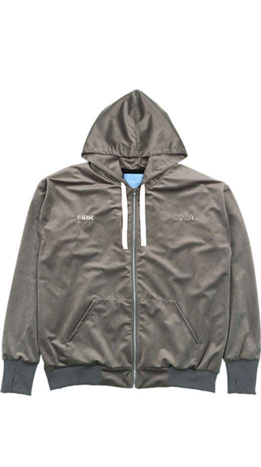 アジョバイアジョ（AJOBYAJO) Velvet Hood Zip Up [Warm Grey]