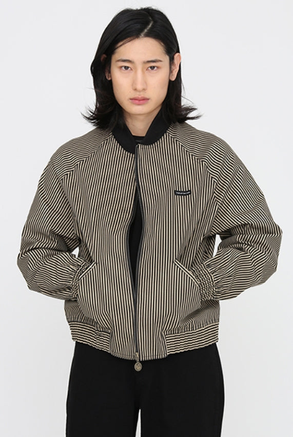 アジョバイアジョ（AJOBYAJO) Stripe Bomber Jacket [Black]