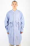 アジョバイアジョ（AJOBYAJO) Oversized Stripe Mixed Long Jacket [Blue]