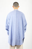 アジョバイアジョ（AJOBYAJO) Oversized Stripe Mixed Long Jacket [Blue]