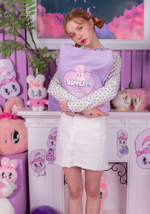 デイライフ(Daylife) Daylife ♥ Esther Bunny Big Heart Eco Bag (PURPLE) –  UNDERSTUDY CLUB