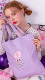 デイライフ(Daylife)  Daylife ♥ Esther Bunny lettering eco bag (PURPLE)