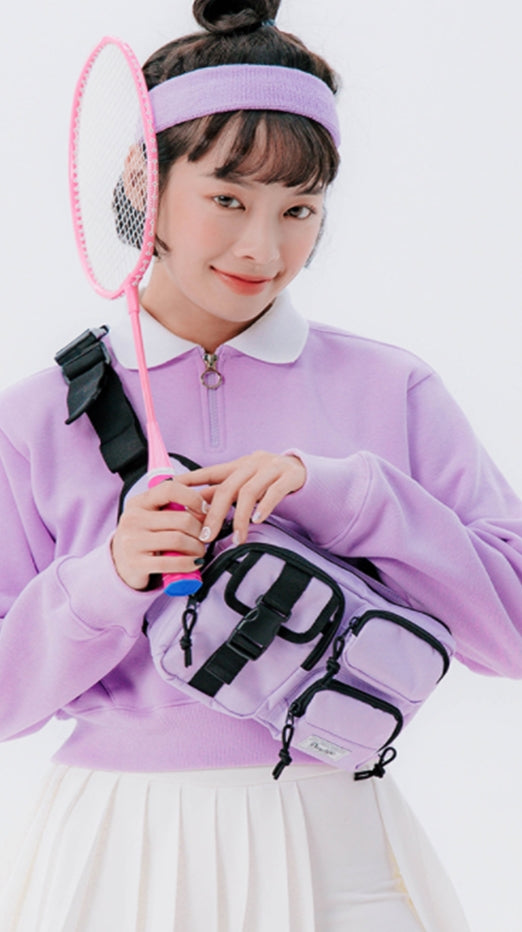 デイライフ(Daylife)  Daylife Multi-block waist bag (PURPLE)