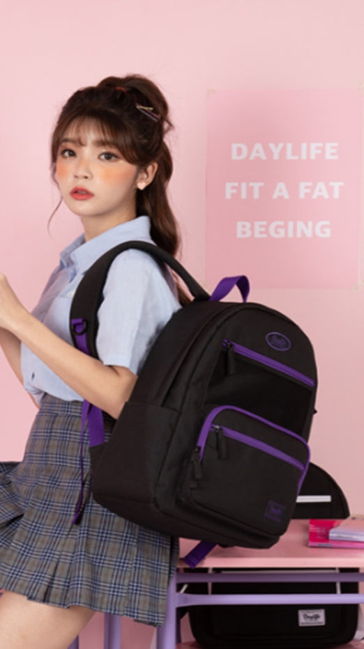 デイライフ(Daylife)  Daylife Layer backpack (BLACK/VIOLET)
