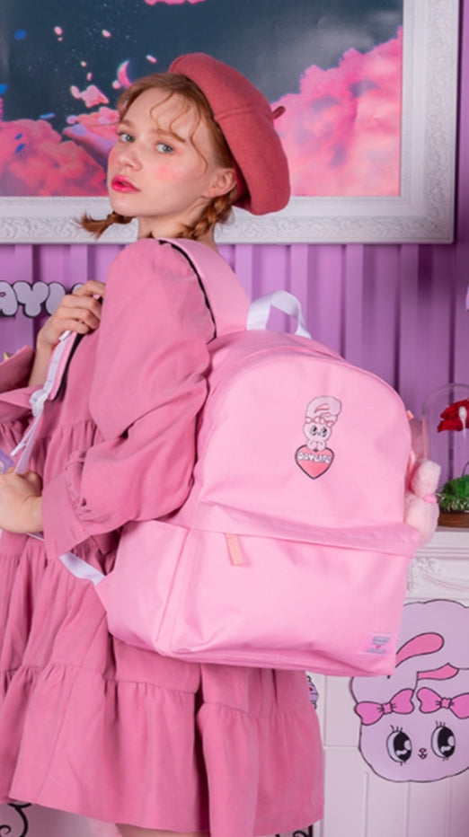 デイライフ(Daylife)  Daylife ♥ Esther Bunny Big Heart Day Backpack (PINK)
