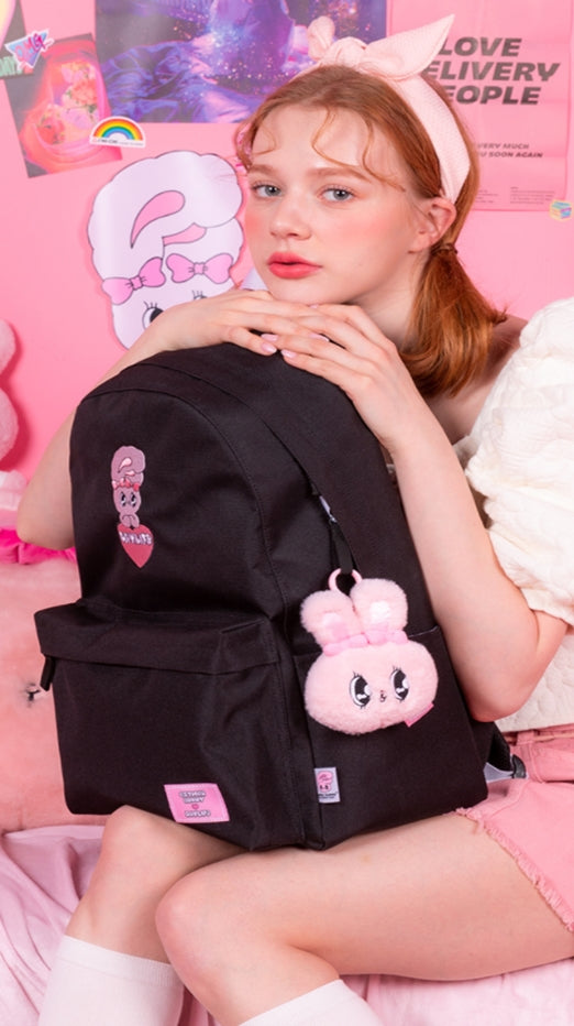 デイライフ(Daylife)  Daylife ♥ Esther Bunny Big Heart Day Backpack (BLACK)