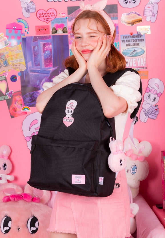 デイライフ(Daylife)  Daylife ♥ Esther Bunny Big Heart Day Backpack (BLACK)