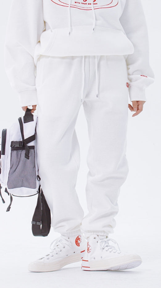 デイライフ(Daylife)  Daylife Logo sweat pants (WHITE)