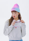 デイライフ(Daylife)  Daylife Collar cropped sweatshirt (GREY)