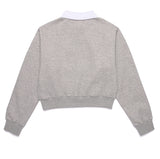 デイライフ(Daylife)  Daylife Collar cropped sweatshirt (GREY)