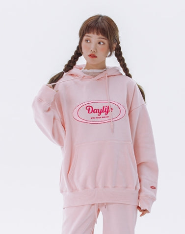 デイライフ(Daylife)  Daylife Logo hoodie (PINK)