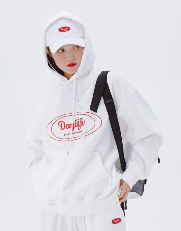 デイライフ(Daylife)  Daylife Logo hoodie (WHITE)