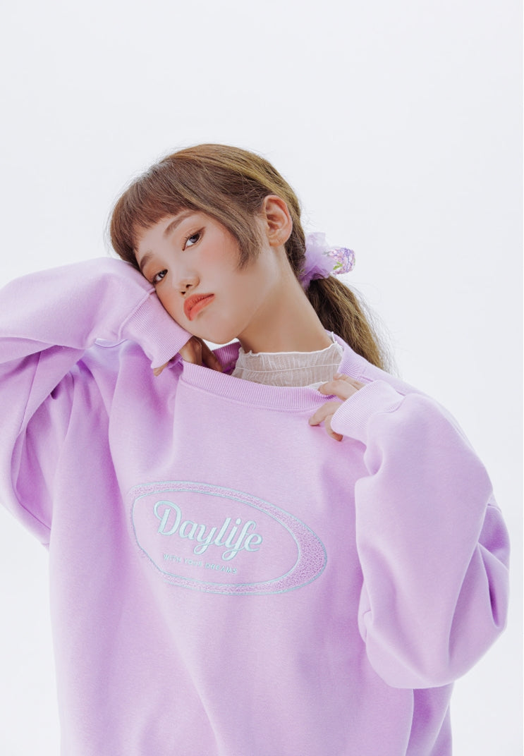 デイライフ(Daylife)  Daylife Logo sweatshirt (PURPLE)