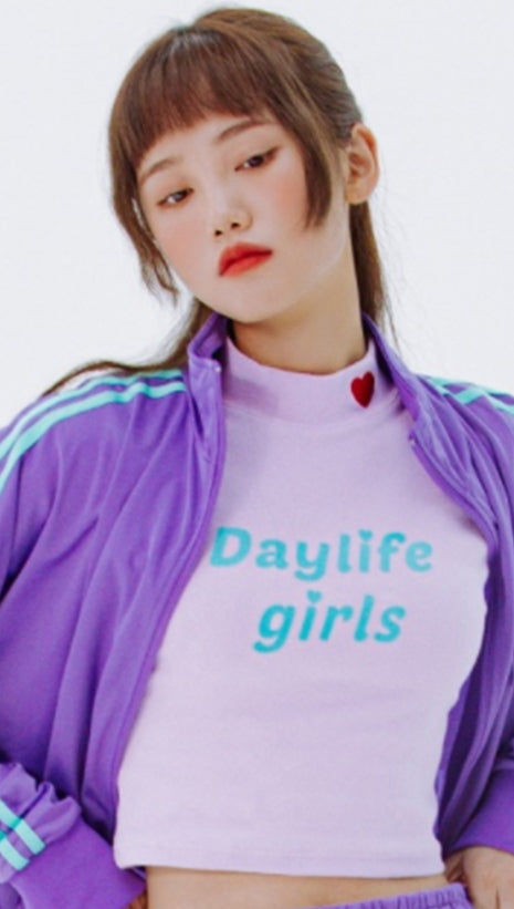 デイライフ(Daylife)  Daylife Half neck T-shirt (PURPLE)