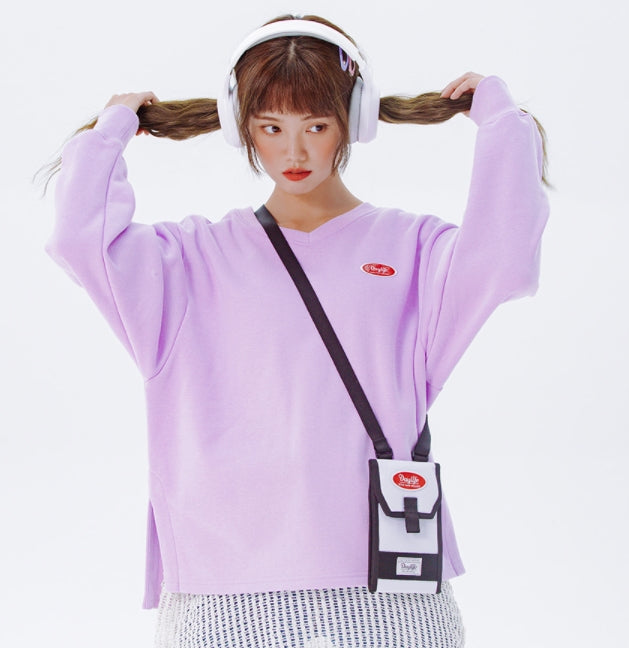 デイライフ(Daylife)  Daylife V-neck sweatshirt (PURPLE)