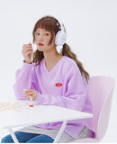 デイライフ(Daylife)  Daylife V-neck sweatshirt (PURPLE)
