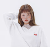 デイライフ(Daylife)  Daylife V-neck sweatshirt (WHITE)