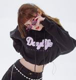 デイライフ(Daylife)  Daylife Cropped hoodie (BLACK)