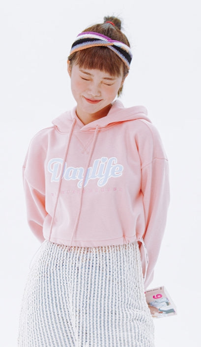 デイライフ(Daylife)  Daylife Cropped hoodie (PINK)