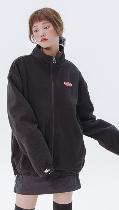 デイライフ(Daylife)  Daylife Fleece High Neck Zip-Up (BLACK)