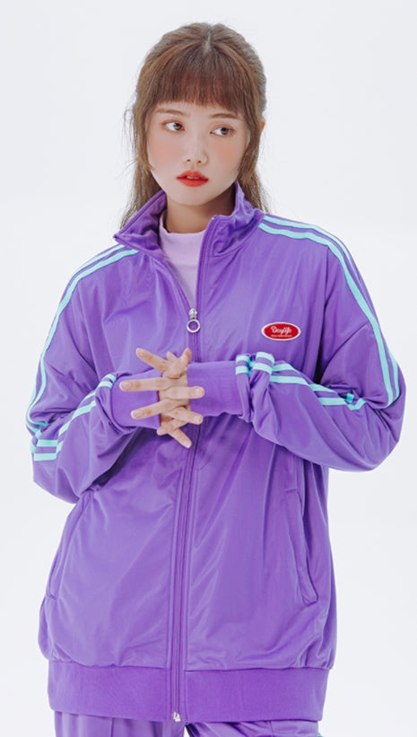 デイライフ(Daylife)  Daylife Line track jacket (PURPLE)