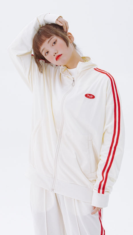 デイライフ(Daylife)  Daylife Line track jacket (WHITE)