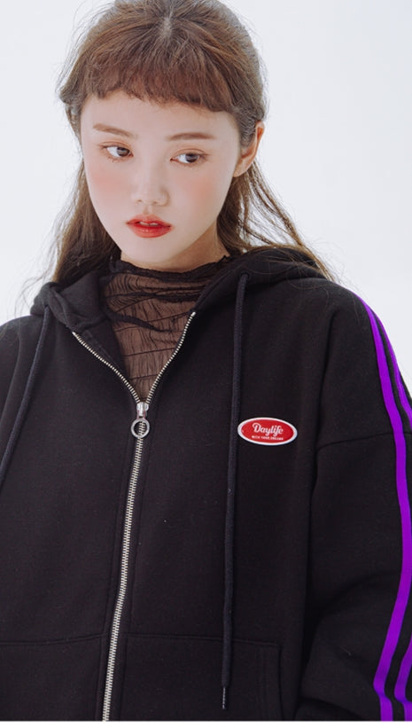 デイライフ(Daylife)  Daylife Line hood zip up (BLACK)