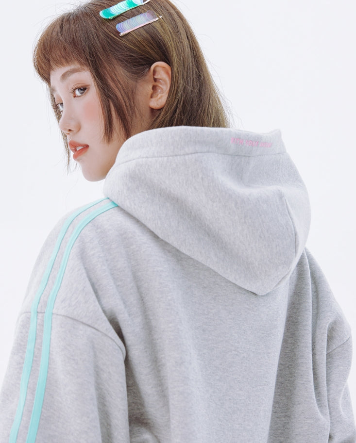 デイライフ(Daylife)  Daylife Line hood zip up (GREY)