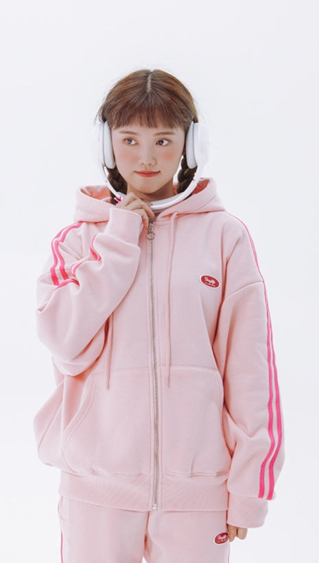 デイライフ(Daylife)  Daylife Line hood zip up (PINK)