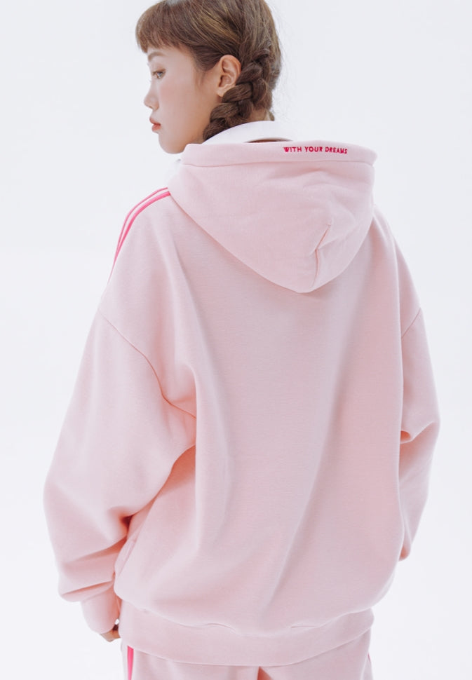 デイライフ(Daylife)  Daylife Line hood zip up (PINK)