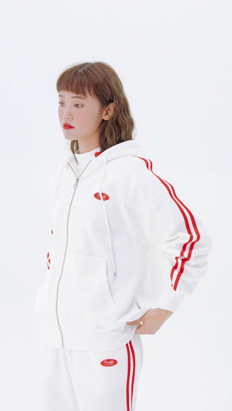 デイライフ(Daylife)  Daylife Line hood zip up (WHITE)