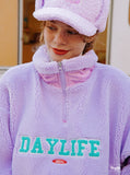 デイライフ(Daylife)  Daylife Fleece anorak jacket (PURPLE)